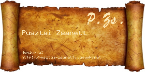 Pusztai Zsanett névjegykártya